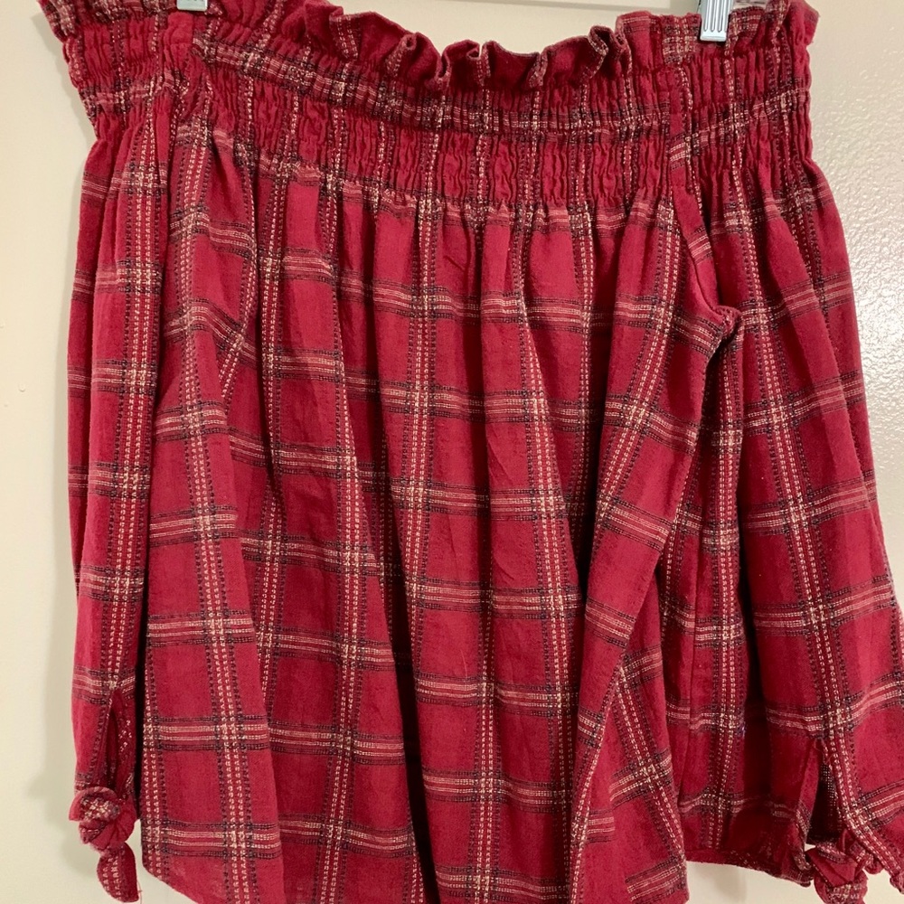 Off the shoulder flannel